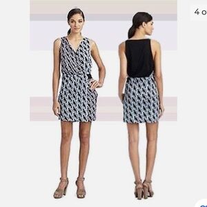 Diane Von Furstenburg Timeless Moriko Petal Weave Blue Silk Jersey Dress